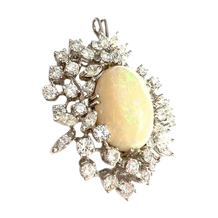 Collier Broche et pendentif contemporains en or, diamant et opale des années 1950 58 Facettes Q33B