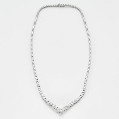 Collier Collier Tennis or blanc et diamants 58 Facettes