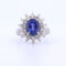 Bague 55 Bague en or blanc avec tanzanite et diamants 58 Facettes