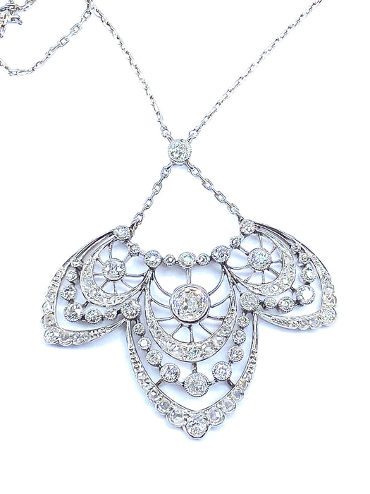 Collier Collier pendentif en platine, diamants, époque 1900 58 Facettes AB436