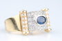 Bague 52 Bague en or jaune sertie d’un saphir et de diamants 0.59 ct – design géométrique Art Déco 58 Facettes BGS41941-107