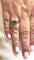 Bague 53 Solitaire en or blanc émeraude et diamants 58 Facettes