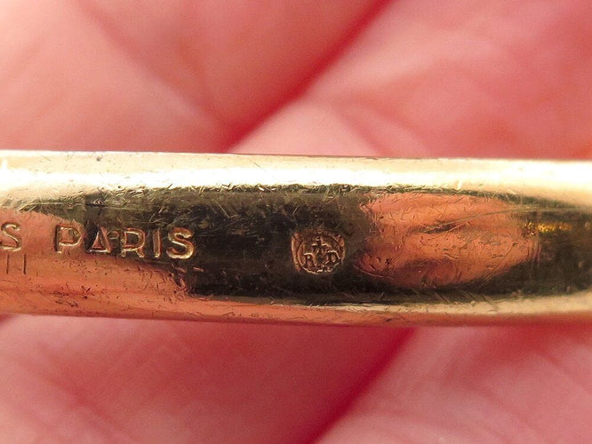 Bracelet vintage bracelet HERMES galop 2 tetes de chevaux ravinet d'enfert plaque or 58 Facettes 267396