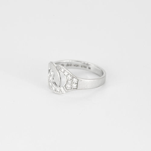 Bague 56 DINH VAN - Menottes - Bague or blanc et diamants 58 Facettes 250011