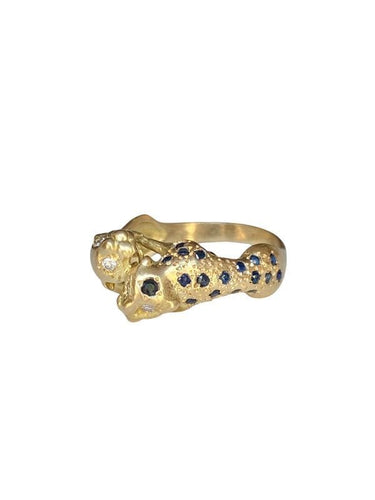 Bague 54 Bague en or jaune saphirs diamants 58 Facettes