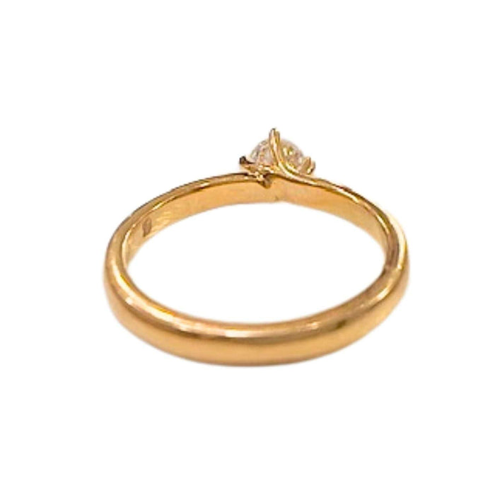 Bague solitaire en or jaune avec diamant