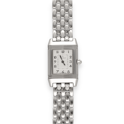 Montre Montre Jaeger LeCoultre "Reverso" Lady Acier Duetto diamants de 2008. Ref : 266.8.44. Boite et Papiers d'origine. 58 Facettes