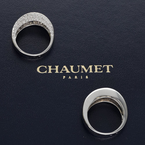 Bague 54 Bague Chaumet Collection Valse en or gris 18k - 1995 - Taille 54 - Papiers d'origine 58 Facettes FB10102