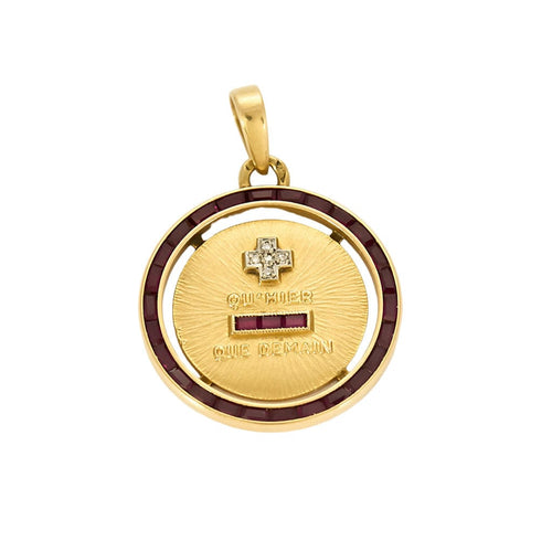 Pendentif Augis - Médaille sentimentale. 58 Facettes LEN1539