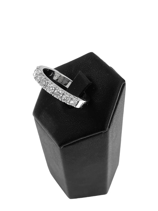 Bague 62.5 Bague parisienne en or blanc avec diamants signée Cliq 58 Facettes