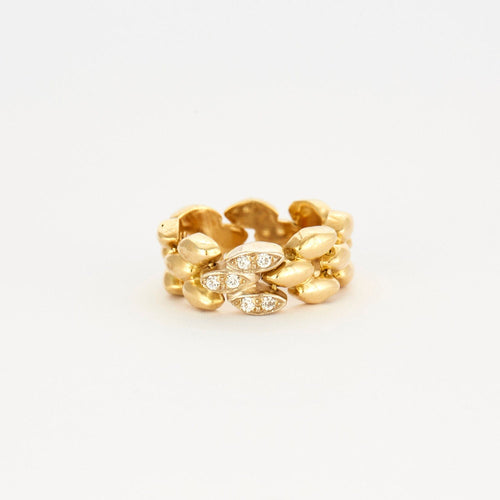 Bague 52 Bague en or 18k maille gourmette diamants 58 Facettes M8695