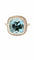 Bague en or blanc topaze bleue et diamants