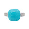 Bague 54 Pomellato Bague Capri Or blanc Turquoise, Diamant 58 Facettes 3726310CN