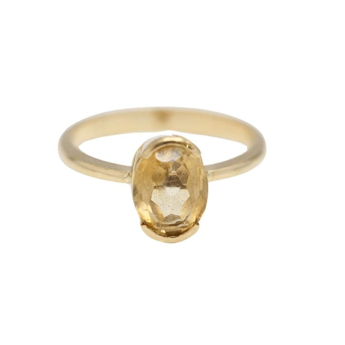 Bague 54.5 Bague en or jaune avec citrine 58 Facettes E363418