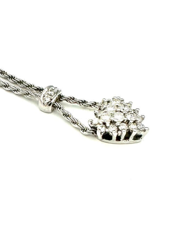 DAMIANI. Collier or blanc 18K et diamants