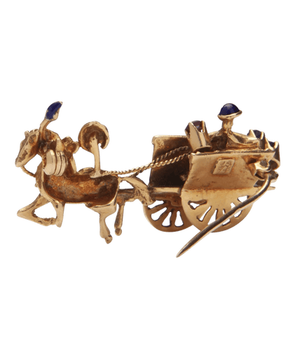 Broche Carosse du Lido Or 18K Saphir Rubis