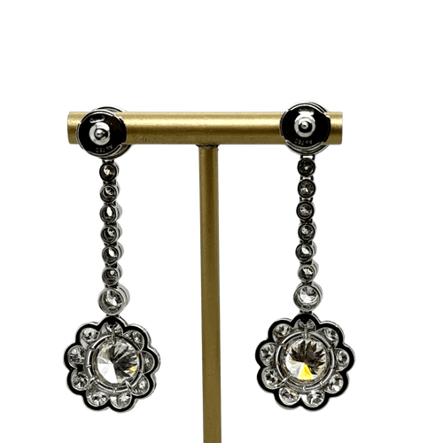 Boucles d'oreilles Boucles d’oreilles Platine et Diamants - Année 1960 58 Facettes 1.0000435/1