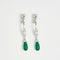 Boucles d'oreilles Boucles d'oreilles vintage pendantes diamants et émeraudes gouttes 58 Facettes 3689