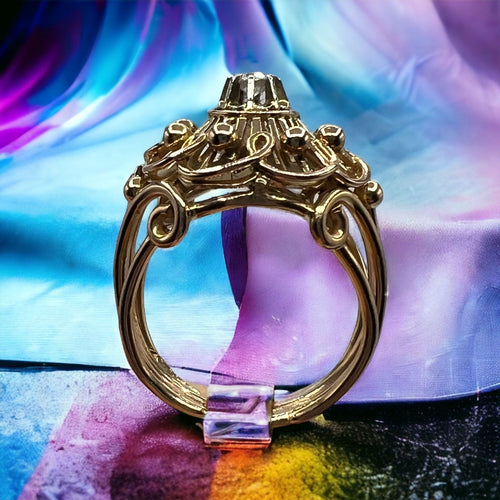 Bague Bague  or jaune 18 carats sertie d'un diamant époque 1940 58 Facettes 7468 A