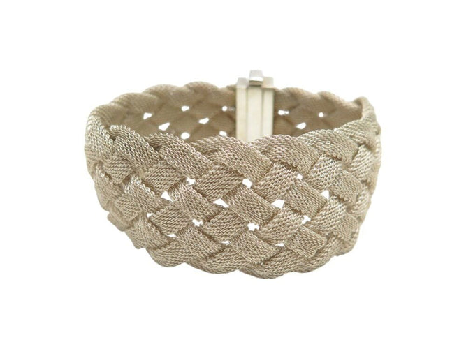 Bracelet bracelet TIFFANY & CO somerset tresse maille en argent 925 t 18 46.5 gr 58 Facettes 267971