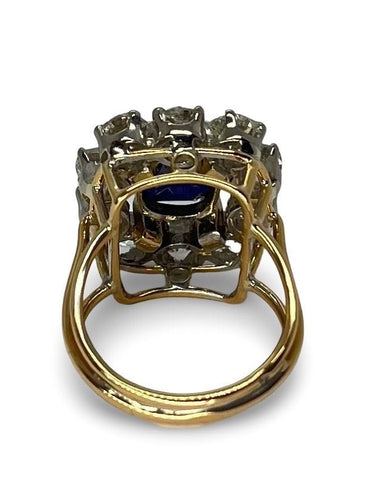 Bague 51 Bague vintage or rose saphir 3 ct et diamants 3 ct 58 Facettes 75801