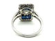 Bague Art-Déco en platine, saphirs calibrés et diamants