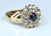 Bague 57 Bague or jaune saphir 26 diamants 58 Facettes AB373