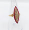 Bague 53 Bague marquise Art Déco or jaune, diamants et rubis 58 Facettes A05270