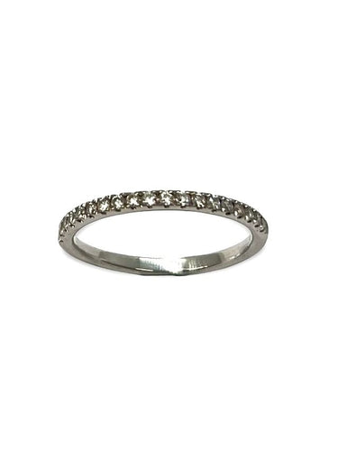 Bague 52 Demi-alliance or blanc et diamants 0,19 ct 58 Facettes 00061801