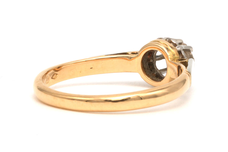 Bague 53 Bague Art Déco en or jaune 18 carats sertie d'un diamant (+/- 0.28 ct) 58 Facettes B225