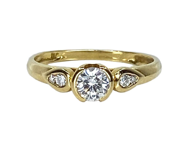 Bague 52 Bague solitaire  or 18 diamant central 0,30 carat 58 Facettes AB636