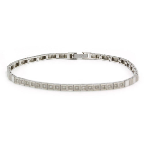 Bracelet Bracelet Semi-rigide - Or blanc et Diamants 58 Facettes 250310R