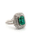Bague 62 Bague en or blanc massif avec émeraude colombienne et diamants 58 Facettes