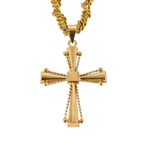 Pendentif Pendentif "Croix" en or jaune 58 Facettes CHA5349