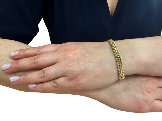 Bracelet Bracelet maille américaine en or jaune 58 Facettes BRAC.US.1659.3