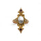 Bague 56 Bague Marquise Ancienne - Or, Nacre, Demi-perles & Grenats 58 Facettes 250357R