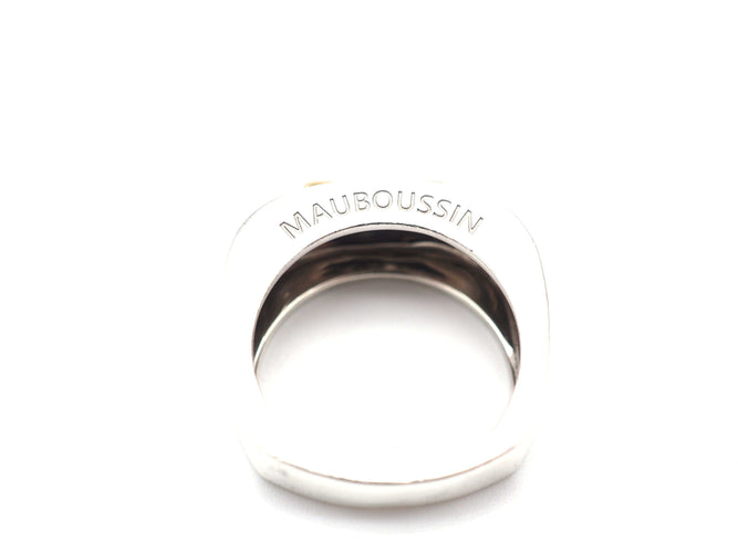 Bague 55 Bague Mauboussin en argent 925 et or 750, diamants et laques 58 Facettes