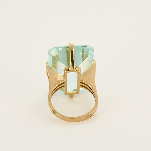 Bague 52,5 Bague en or jaune et aigue-marine 58 Facettes RAM2958