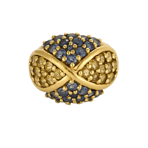 Bague 54 Bague or jaune sertie de saphirs 58 Facettes 2037