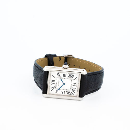 Montre Cartier - Montre Tank Must Medium cadran ivoire chiffres romains 58 Facettes