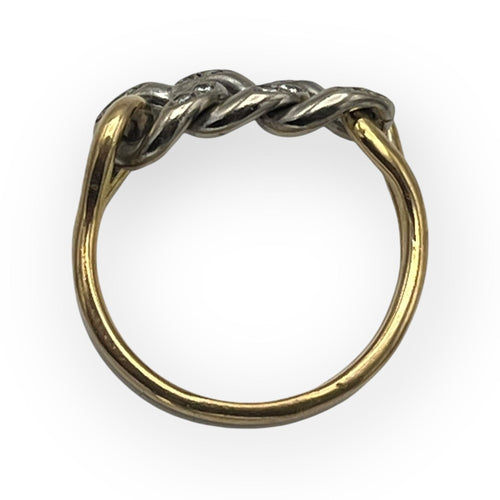 Bague 60 Bague chaîne en or blanc, or jaune et diamants 58 Facettes 149057140