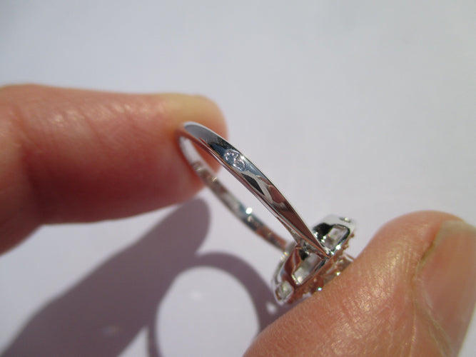 Bague 53 Bague ronde Art Déco diamants 58 Facettes