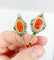 Boucles d'oreilles Dormeuses XXL poissardes victoriennes or jaune, camée corail, émeraudes (circa 1850 58 Facettes A06366