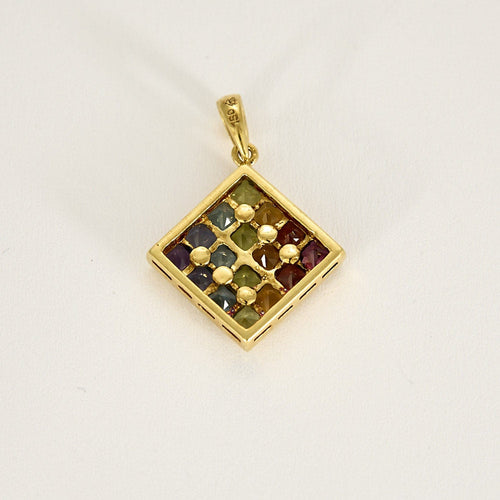 Pendentif Pendentif carré et quartz de couleurs 58 Facettes REU0798X2