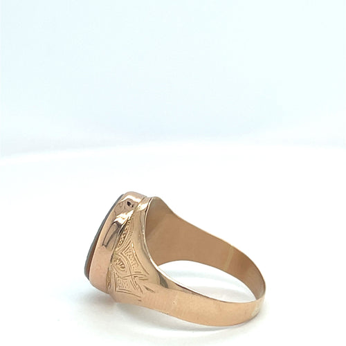 Bague 60 Bague ovale agate en or rose 58 Facettes