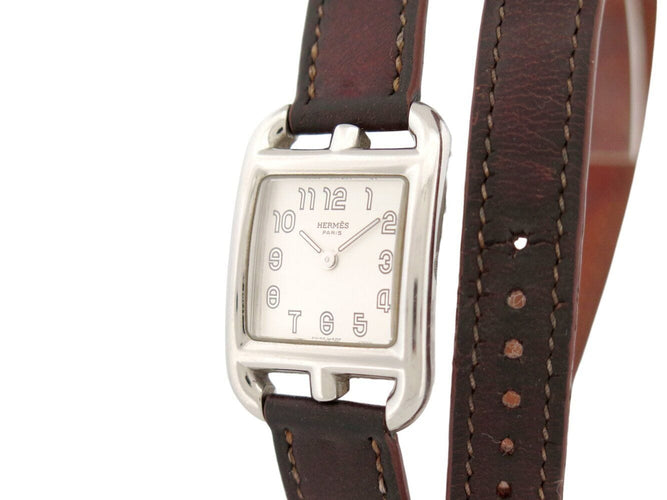 Montre montre HERMES cape cod pm cc1.210 23 mm double tour quartz acier + ecrin 58 Facettes 272560
