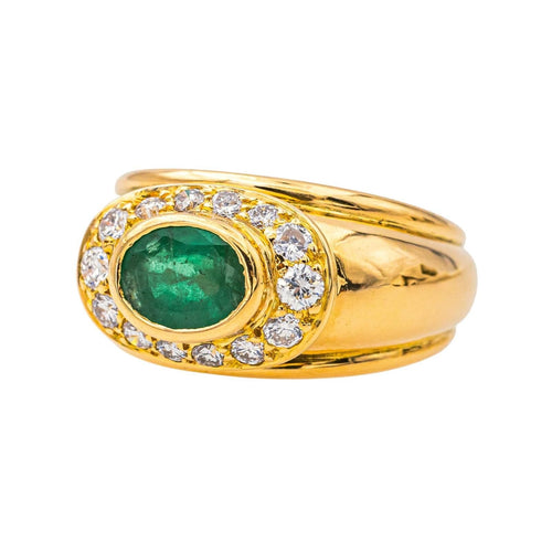 Bague 52 Bague  Jonc Or jaune Emeraude, Diamant 58 Facettes 4152875CN