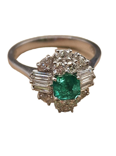 Bague 54 Bague vintage émeraude années 1950-60 58 Facettes