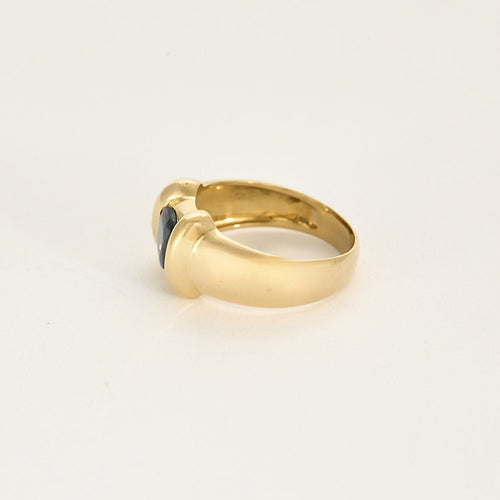 Bague 52 Bague jonc en or jaune et saphir 58 Facettes CHA5727X2