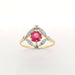 Bague 61 Bague ancienne or jaune, rubis, diamants 58 Facettes